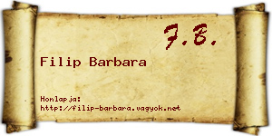 Filip Barbara névjegykártya